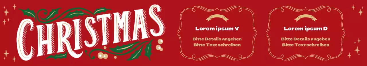 Rot illustrierte Weihnachtsfahne