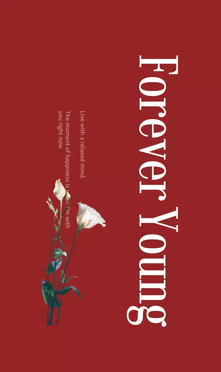 Red concept design with a luxurious font and floral photography