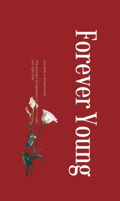 Red concept design with a luxurious font and floral photography