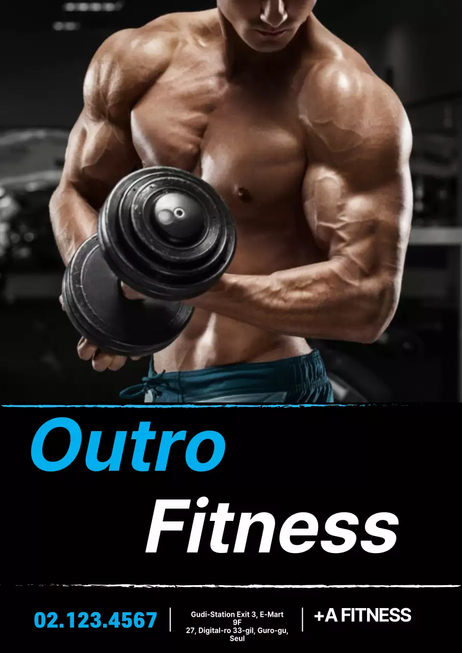 Promoção simples de ginásio com fotografias a azul e branco de pessoas a fazer exercício