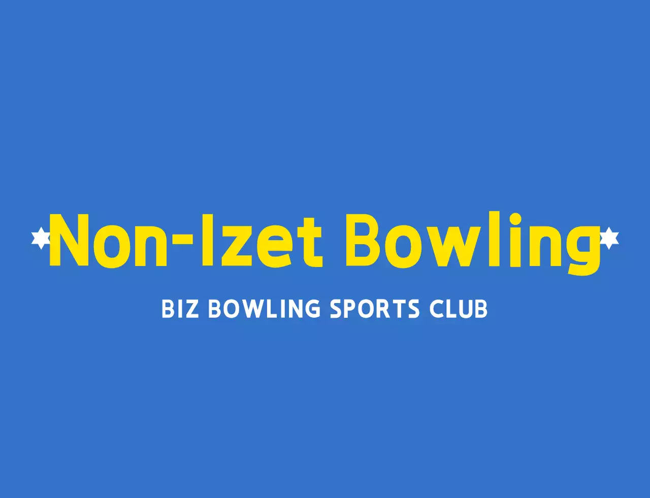 A clean, light blue, white, and yellow bowling illustration with an emblem logo for a bowling sports club.
