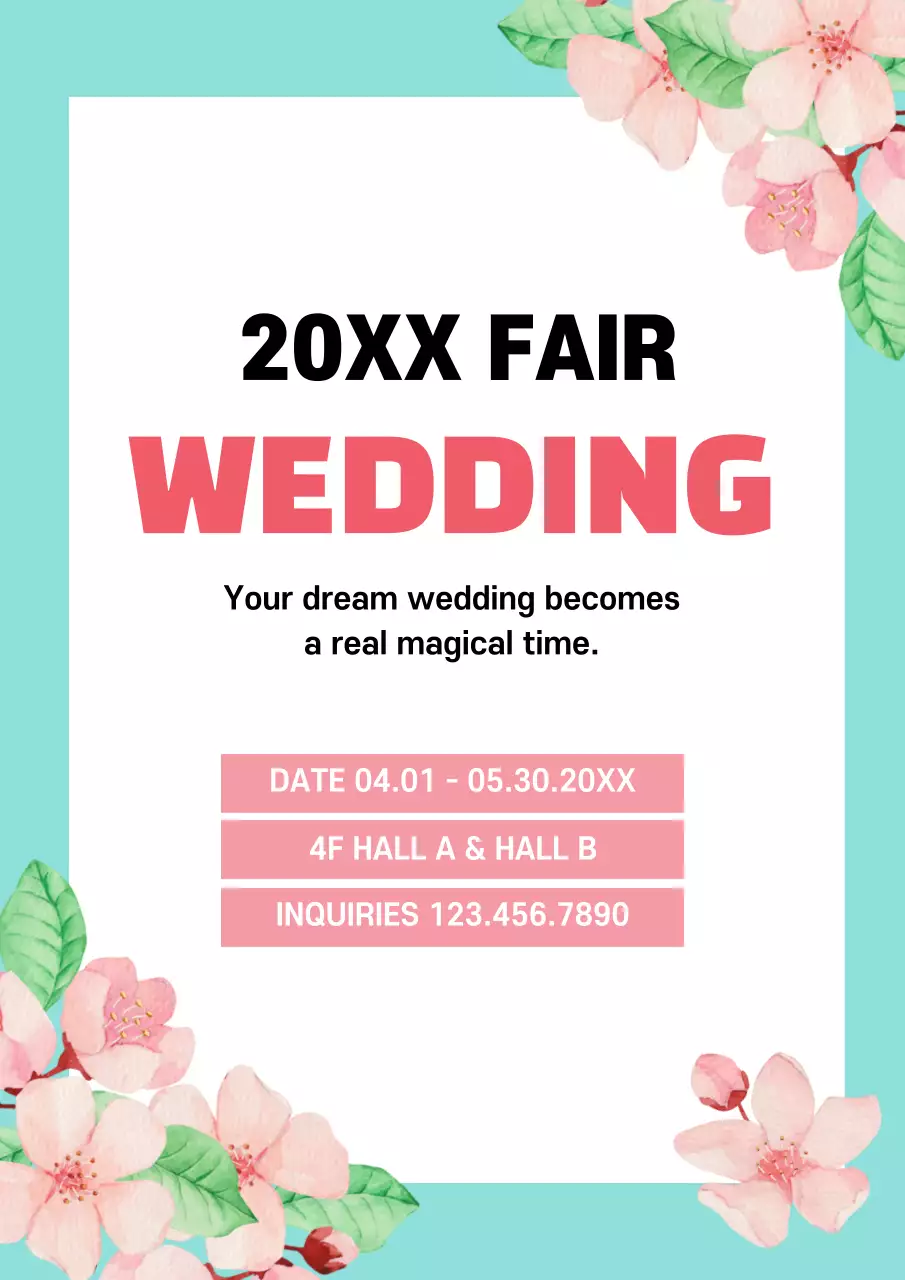 Mint Elegant Wedding Event Poster