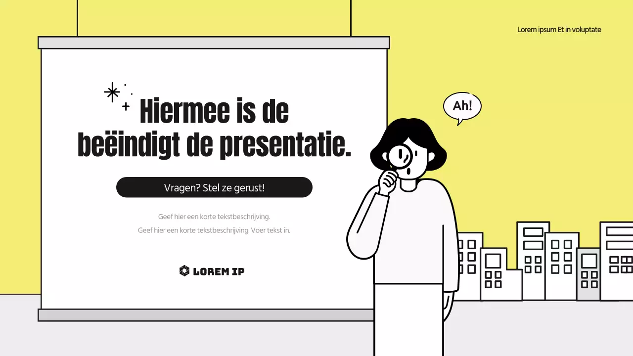 Een schattig geïllustreerd analyseverslag met gele en zwarte accenten