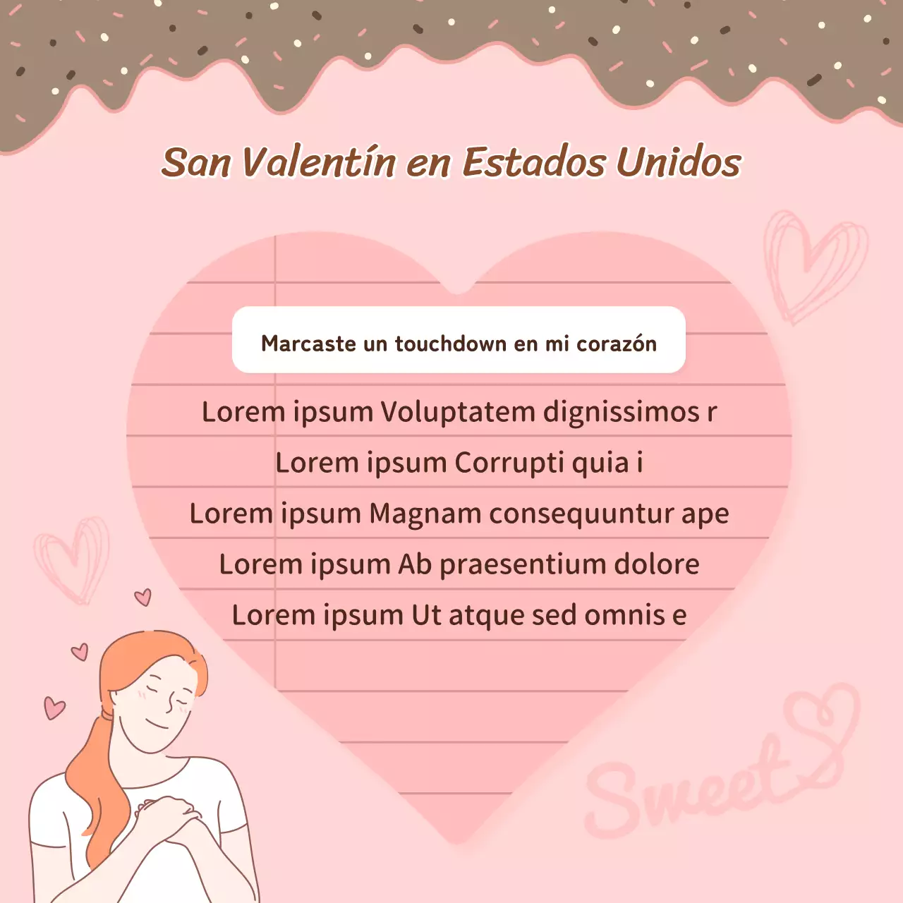 Tarjeta de San Valentín para enamorados con fondo rosaNoticias