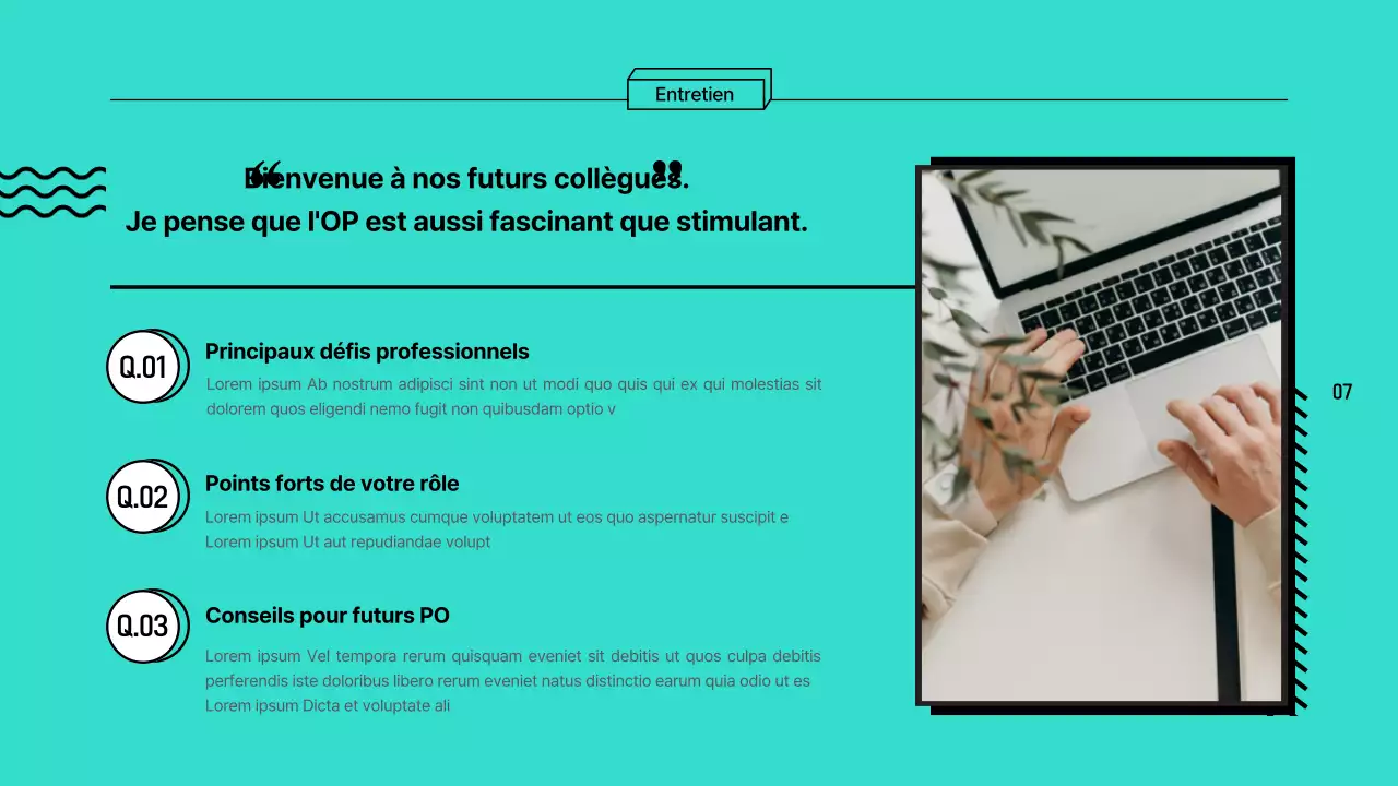 Rapports d'exploration de carrière colorés et encadrés