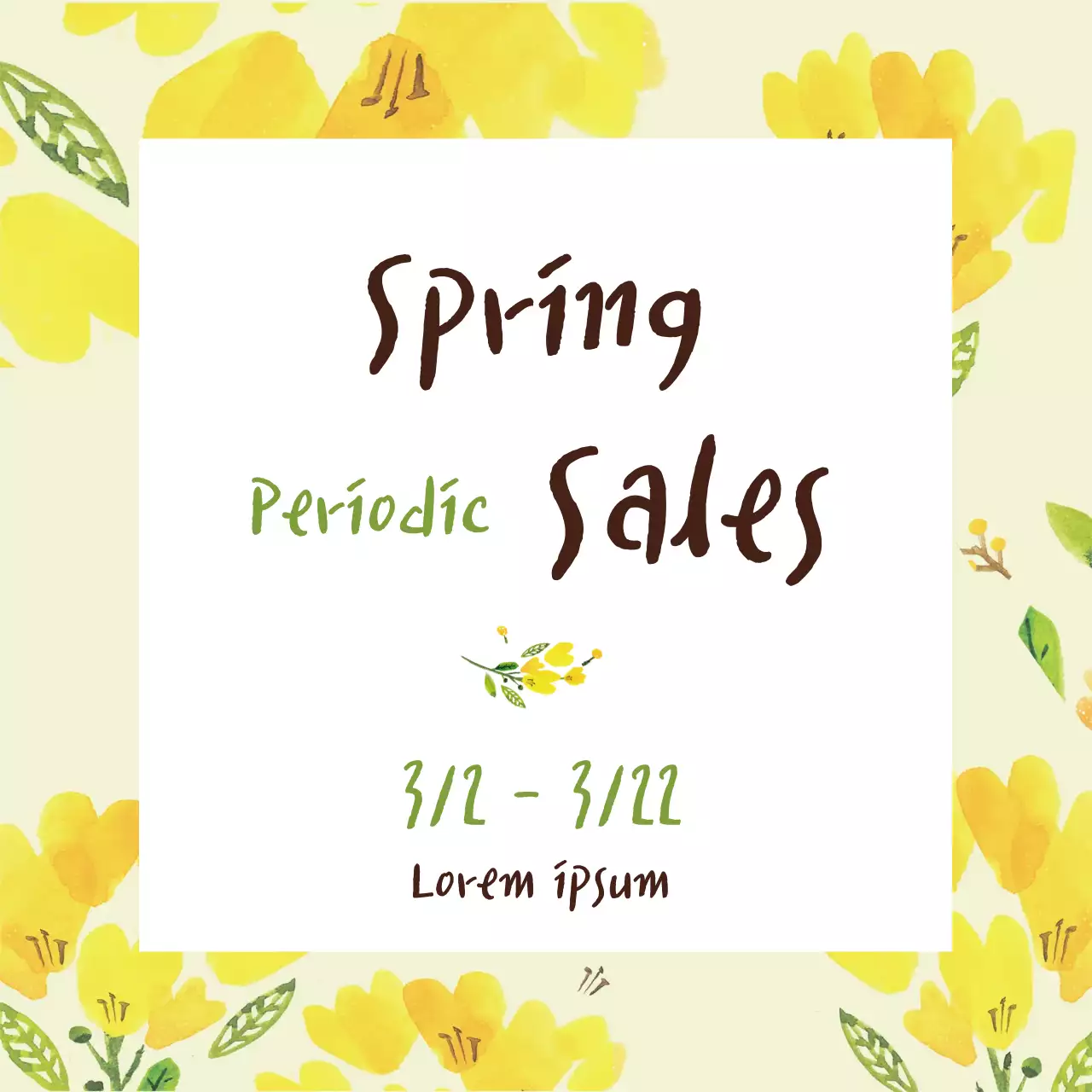 Yellow Floral Sales Promotion Banner