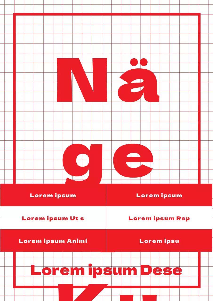 Werbung für ein einfaches Nailart-Shop-Menü mit einem roten, gitterartigen Design