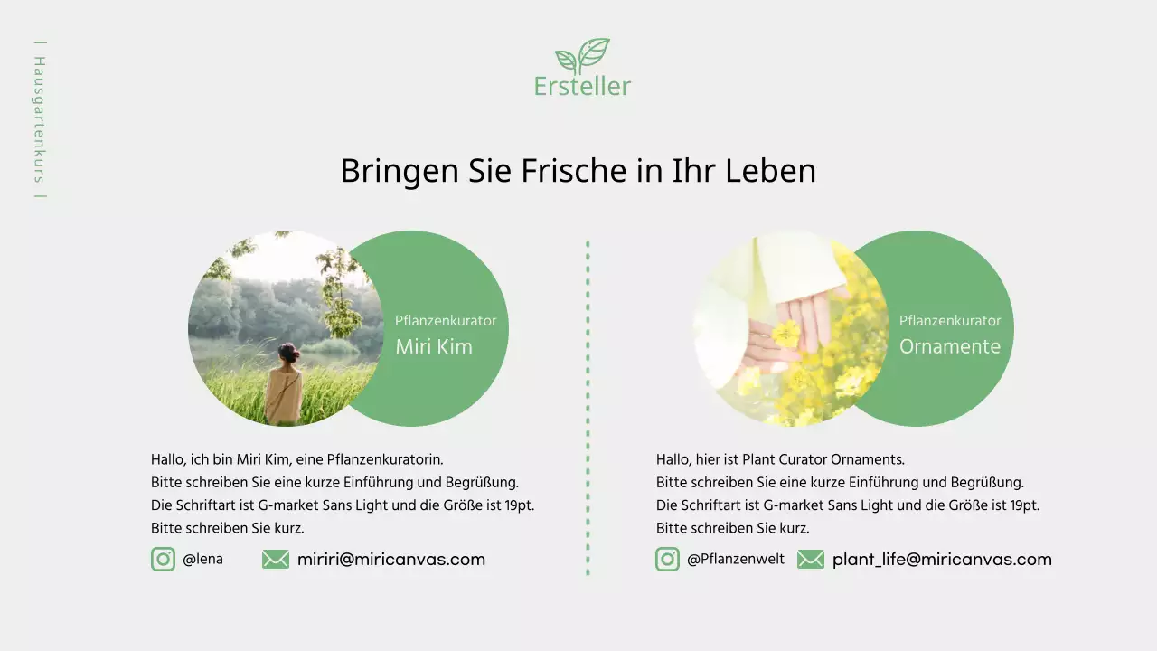 Olivgrüner, warmer Klassenvorschlag (Präsentation)