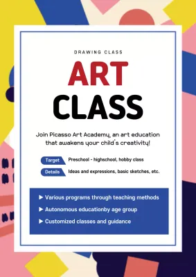 Red Modern Art Class Invitation Poster