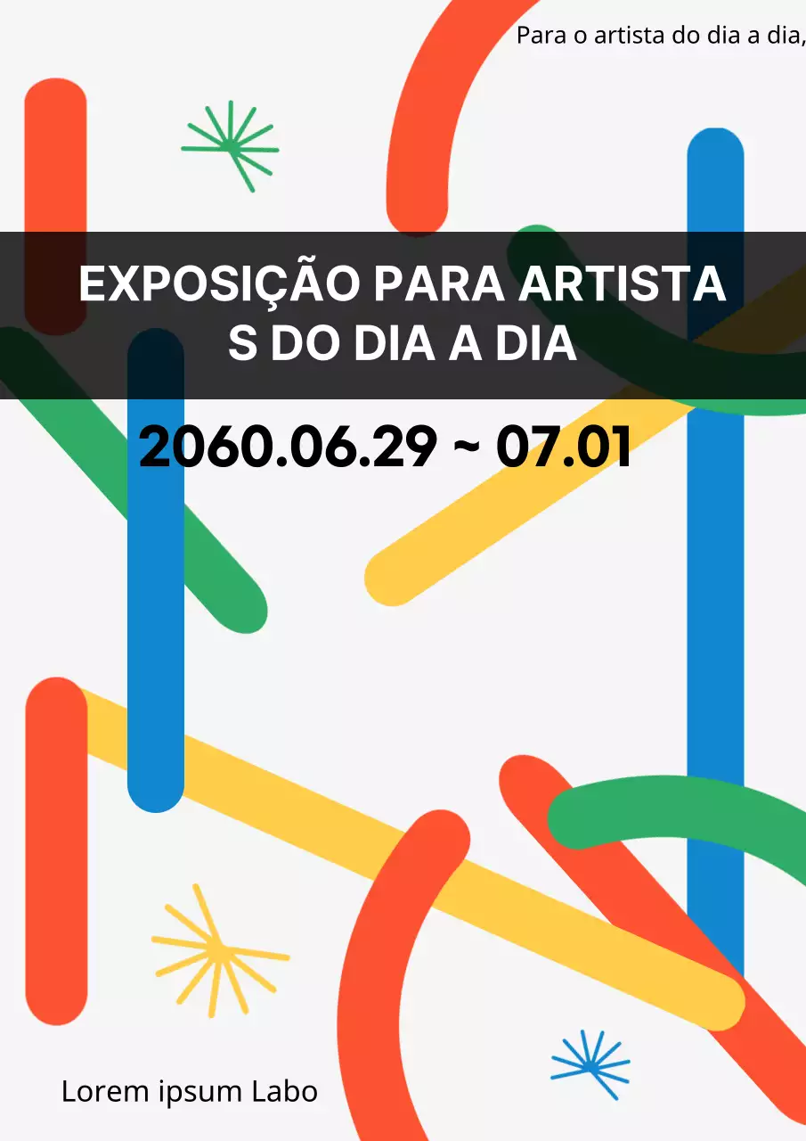 Uma exposição de arte simples com um conceito de bicicleta colorida