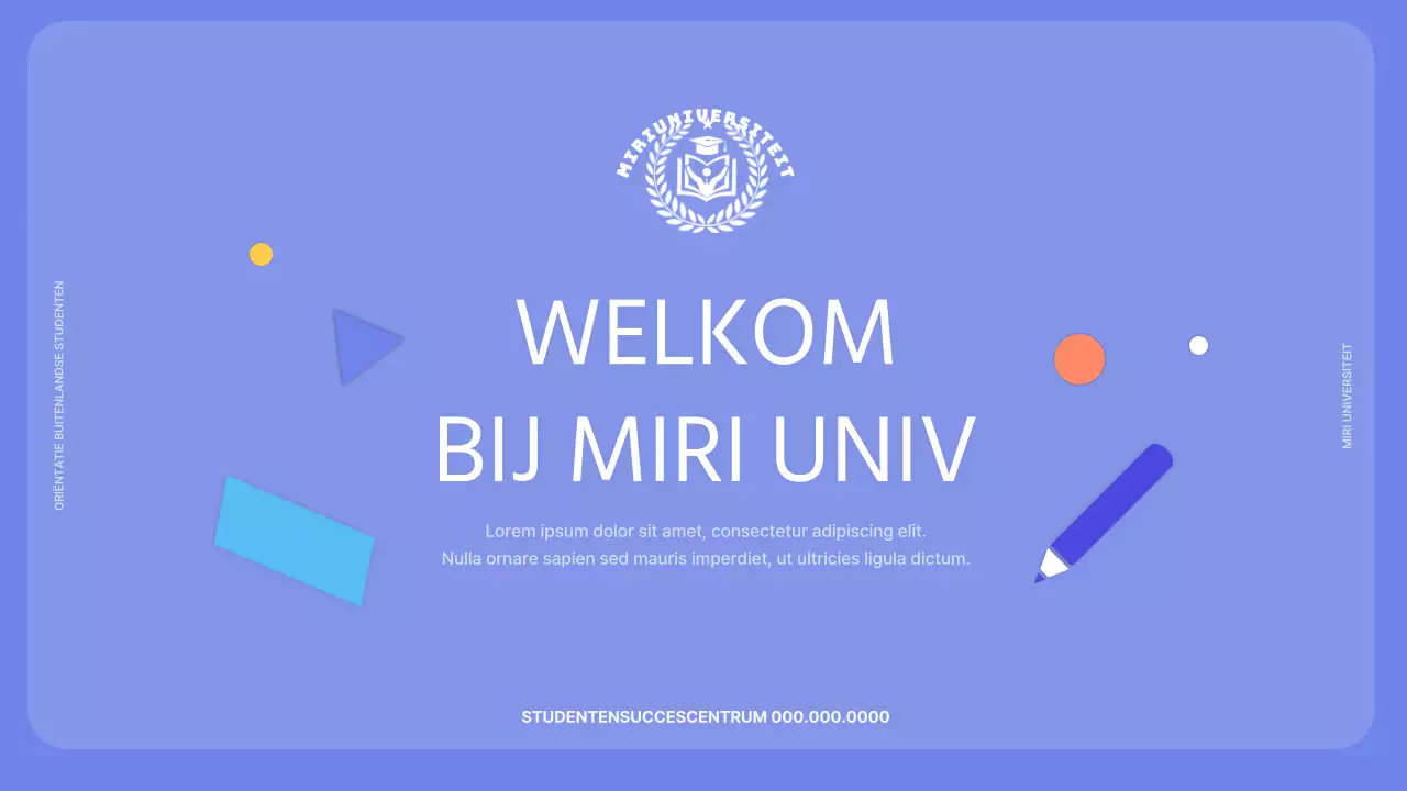 Oriëntatie voor internationale studenten in paars en levendig