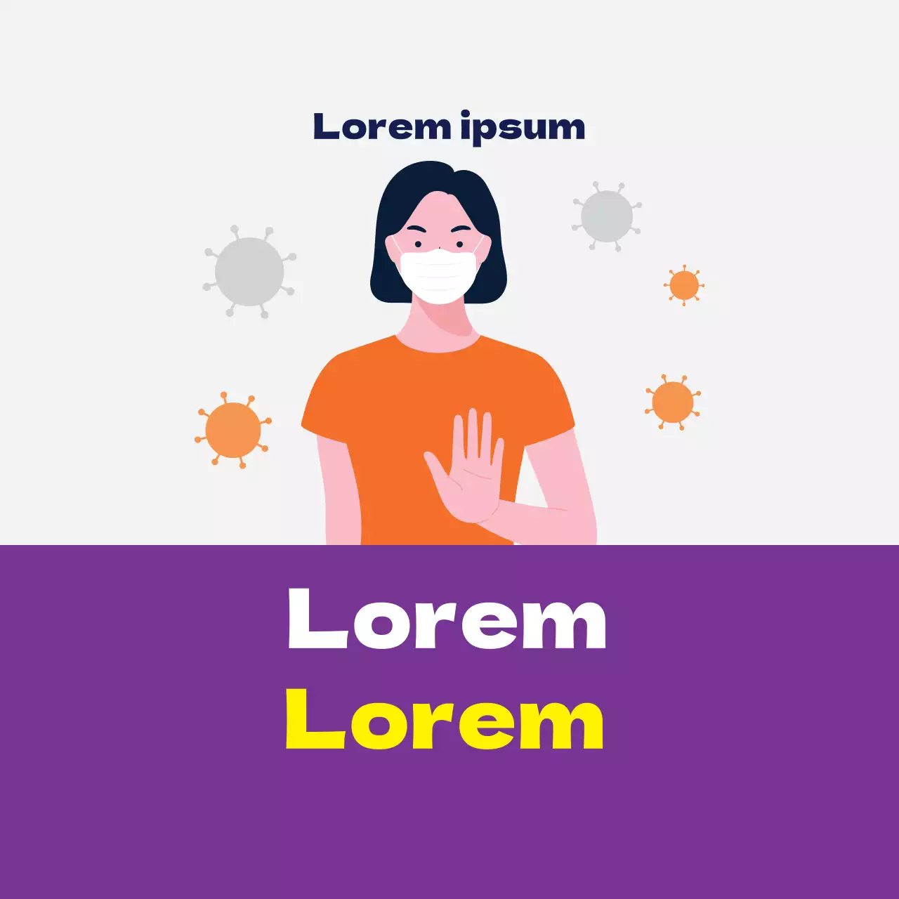 Violette Illustration: Saubere Korona-Prävention