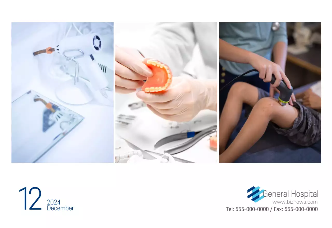 Navy White Simple Hospital