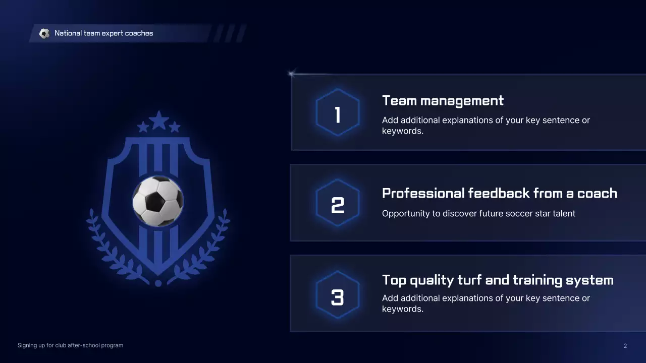 Bài thuyết trình quảng cáo bóng đá hiện đại màu xanh