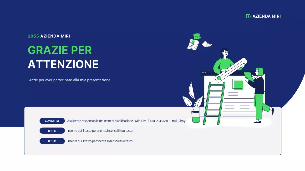 Relazione illustrativa aziendale pulita in marina