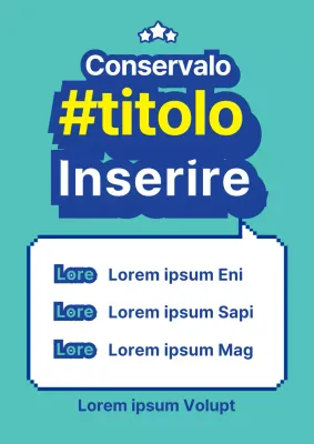 Una promozione pixelata per l'apertura di un ristorante, con bolle vocali turchesi e blu.