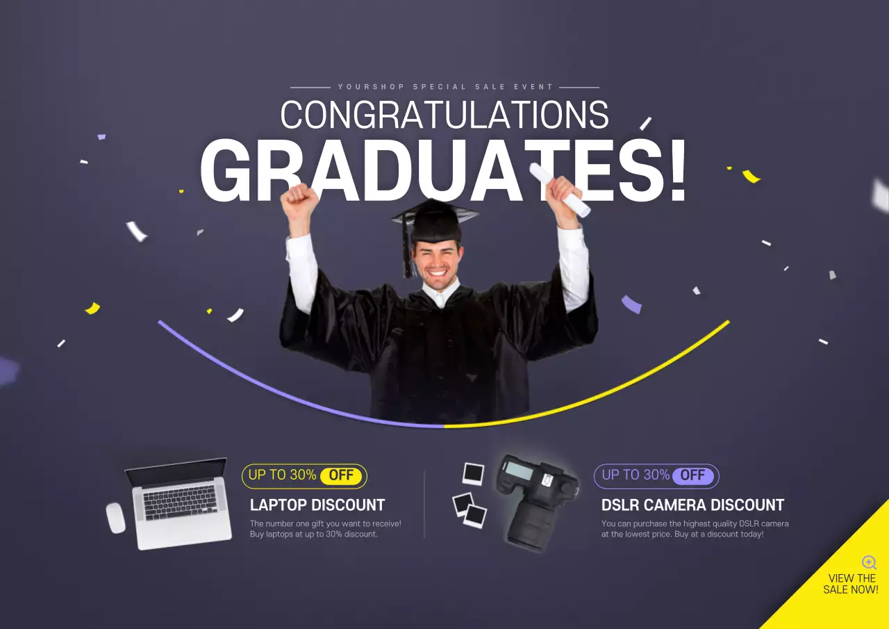 Navy Modern Graduation Promotion Poster