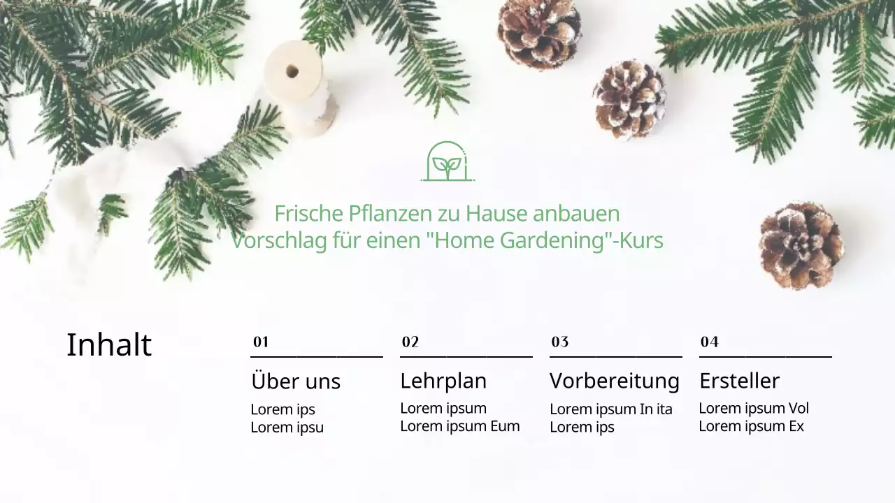 Olivgrüner, warmer Klassenvorschlag (Präsentation)