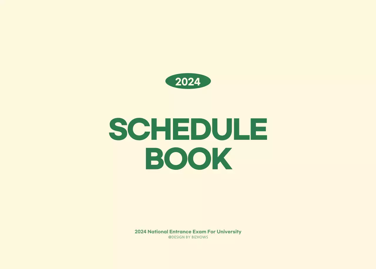 SAT D-Day notepad concept wall calendar in green and light yellow