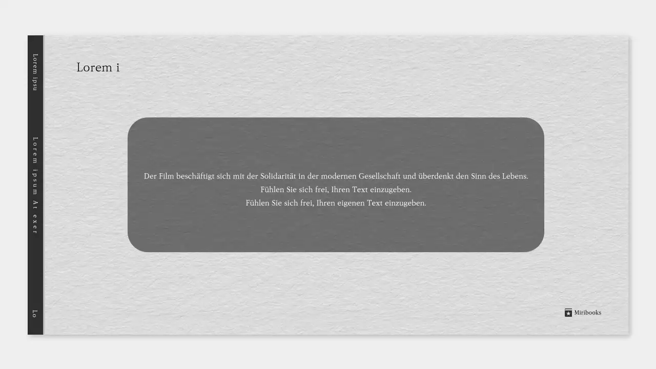 Ein einfacher Literaturprospekt in Grau und Schwarz