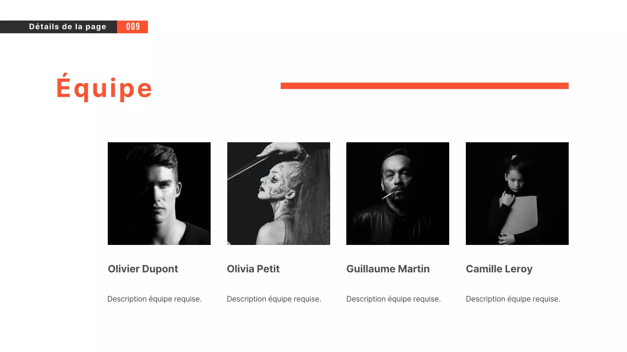 Présentations en noir et blanc