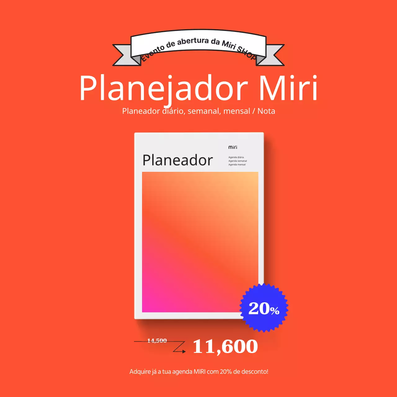 Planeador simples com desconto em evento com fundo laranja