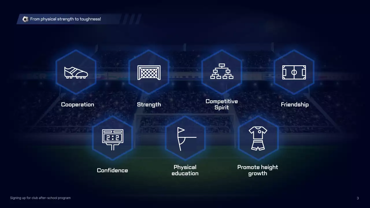 Bài thuyết trình quảng cáo bóng đá hiện đại màu xanh