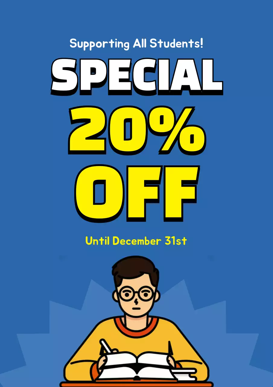 Blue Trendy Student Promotion Poster