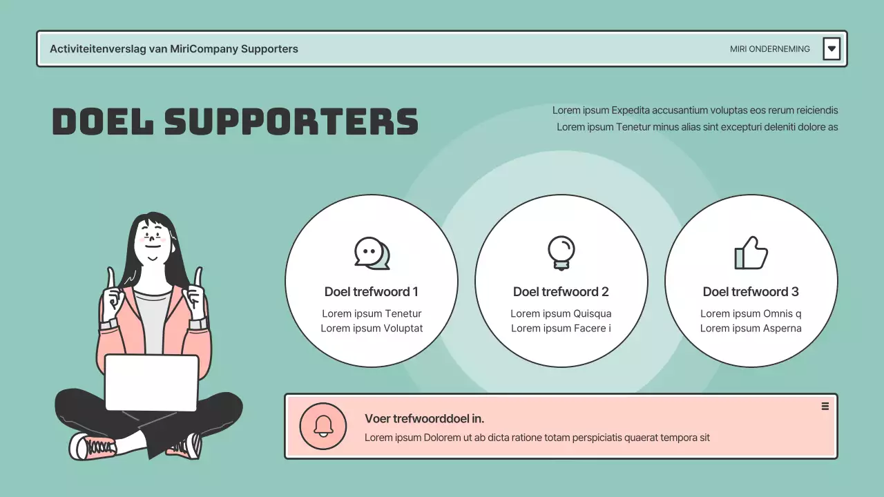 Supportersrapporten in roze en mintkleurige browserframes