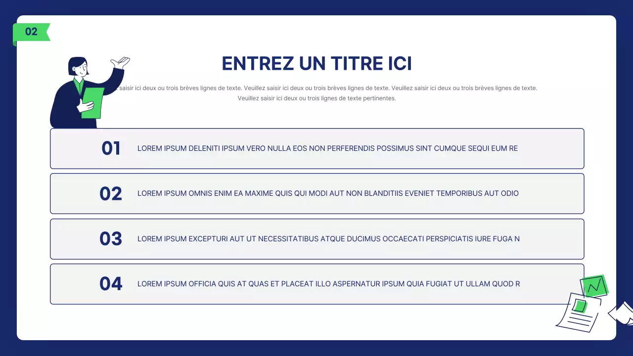 Rapport d'illustration d'entreprise propre en marine