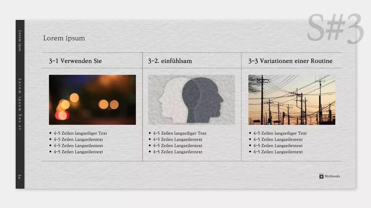 Ein einfacher Literaturprospekt in Grau und Schwarz