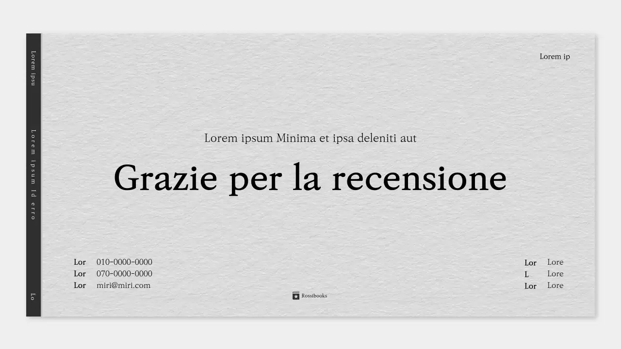 Un semplice prospetto letterario in grigio e nero