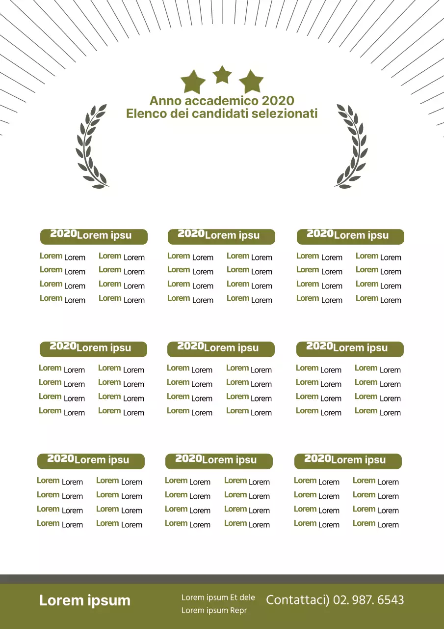 Volantino di design per la lista di accettazione dell'università in verde