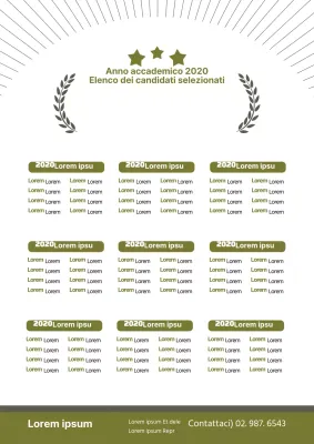 Volantino di design per la lista di accettazione dell'università in verde