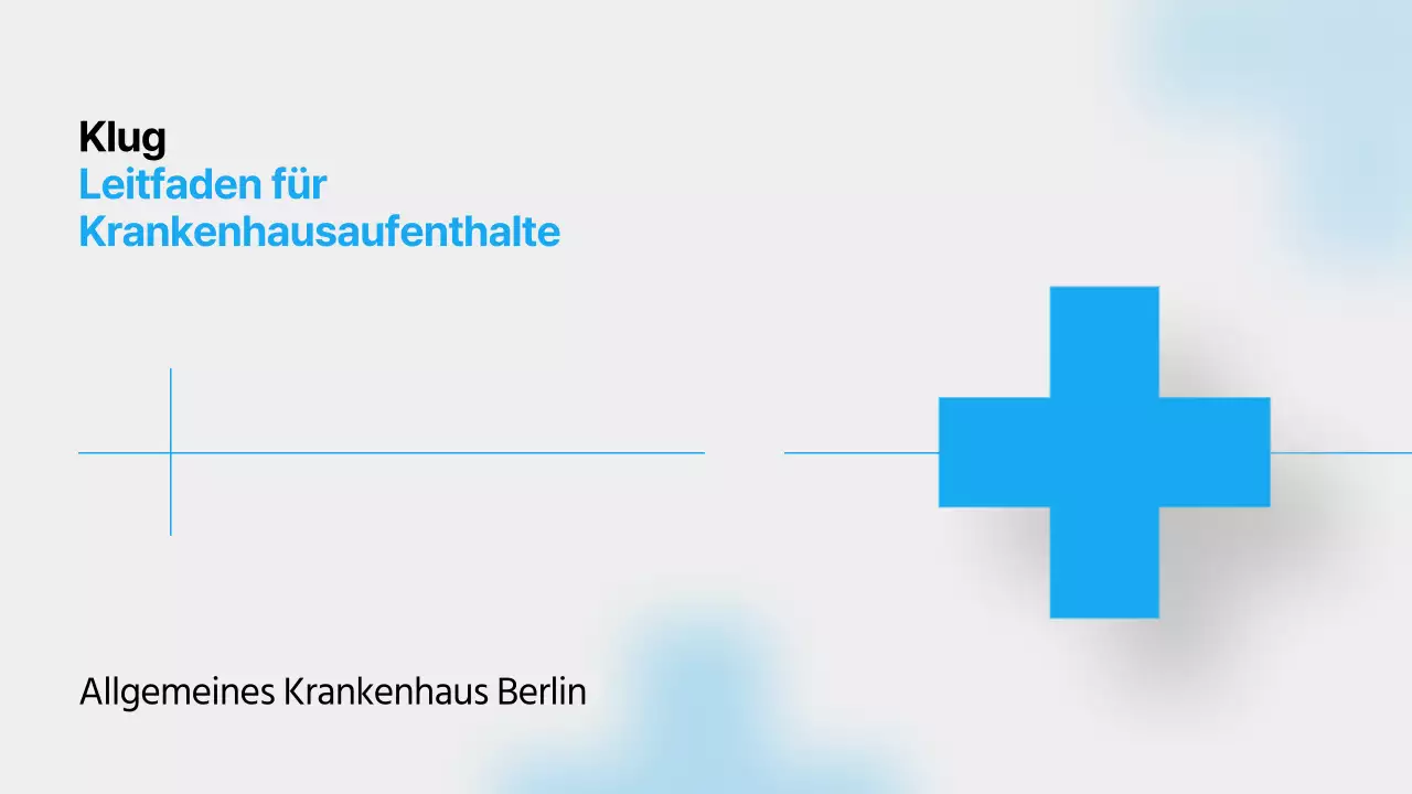 Ein Leitfaden für das Krankenhausleben mit blauen Farben, klaren Linien und Schattierungen