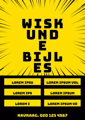 Eenvoudige bijlespromotie met gele en zwarte vormen en accenten