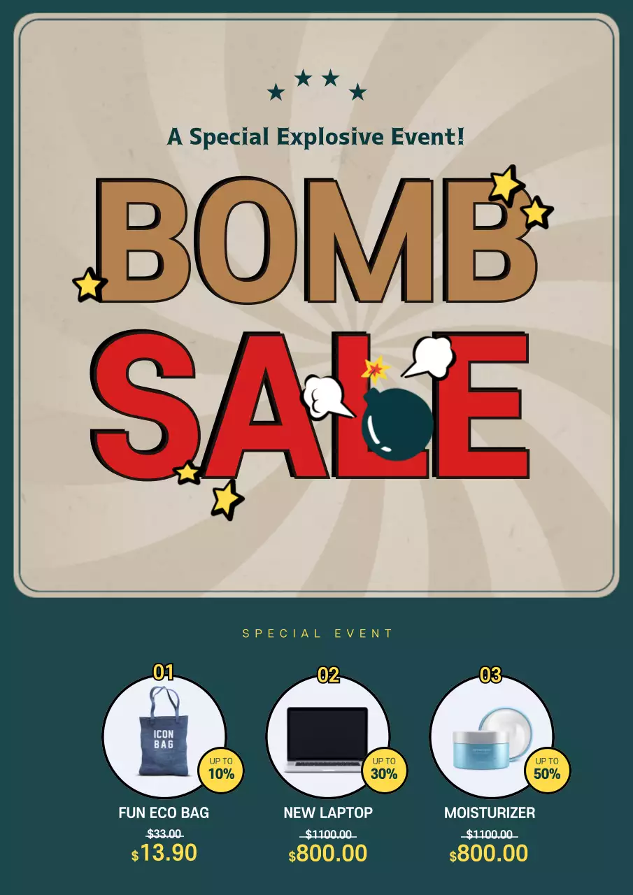 Red Retro Sale Promotion Poster