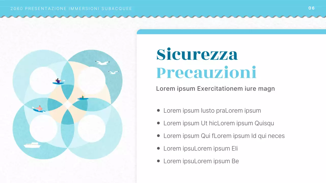 Introduzione alla formazione subacquea con concetto di illustrazione dell'oceano blu chiaro