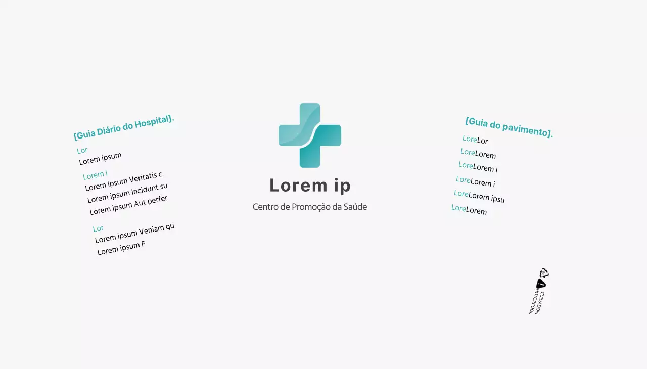 logótipo simples branco azul hospitalar