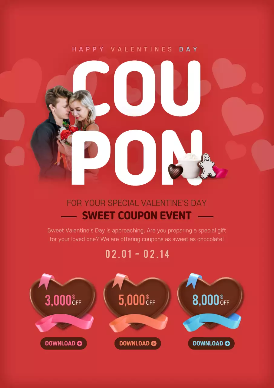 Red Modern Valentine's Promotion Poster