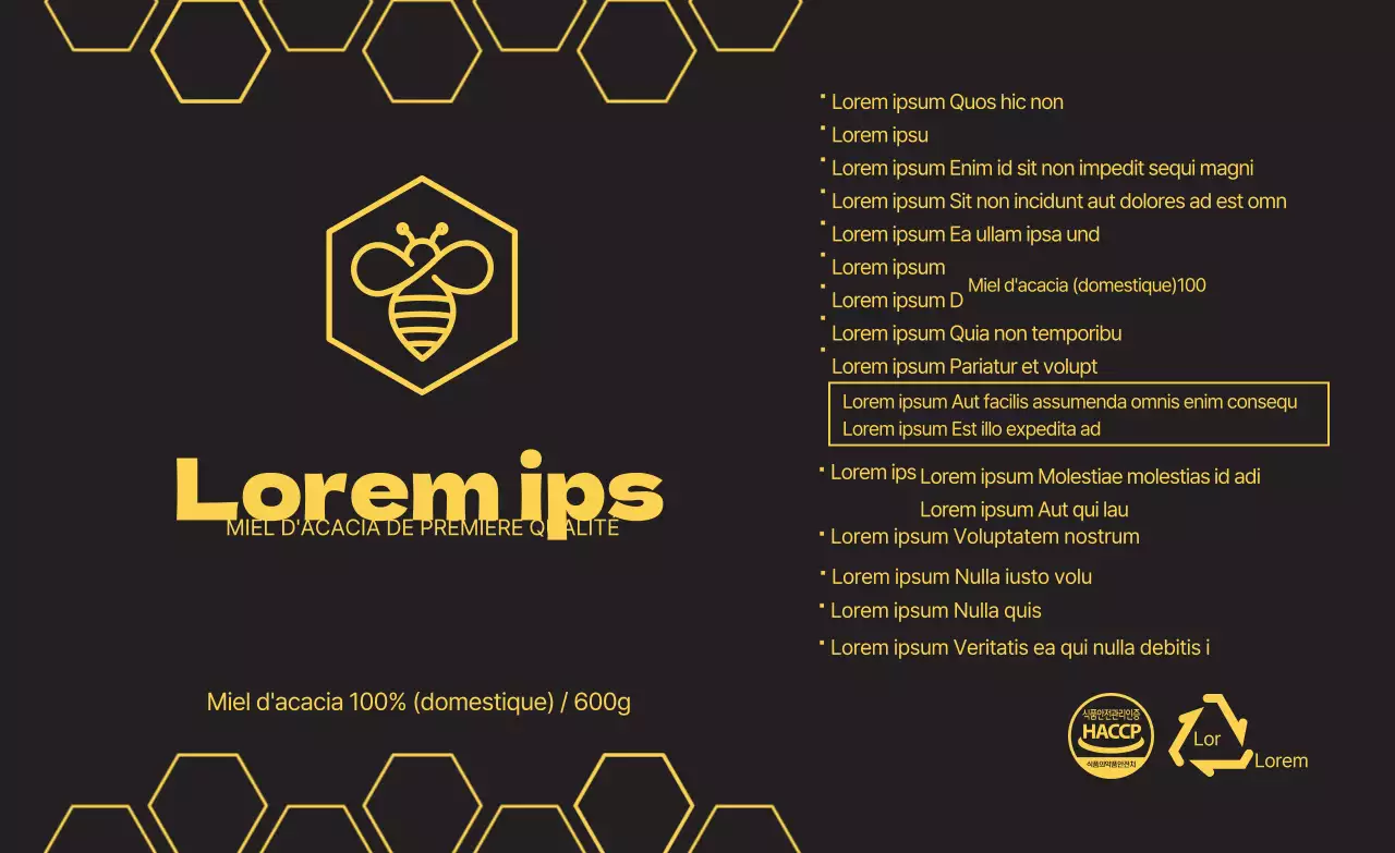 Autocollant d'information sur le miel