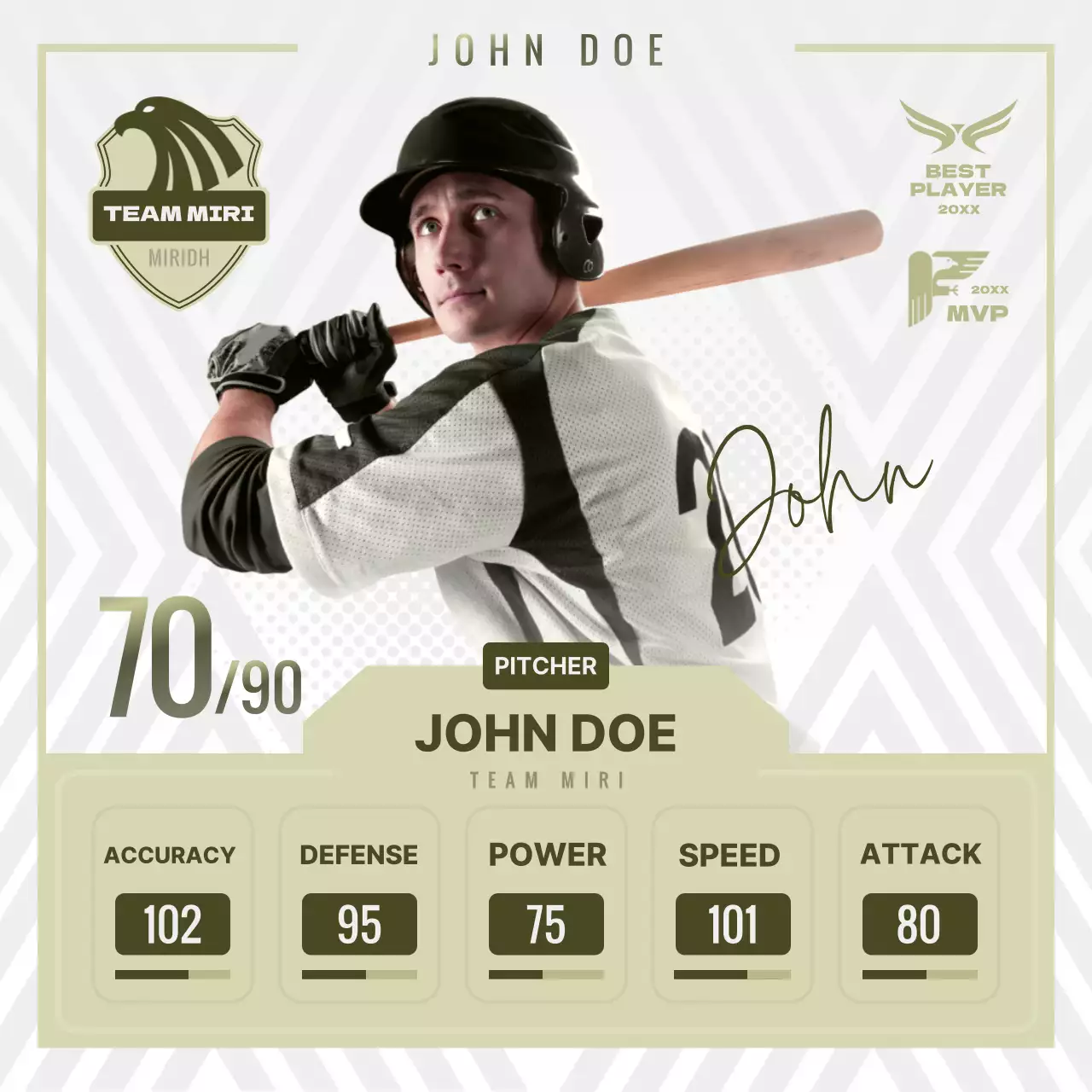 Green Modern Baseball Card Instagram Post