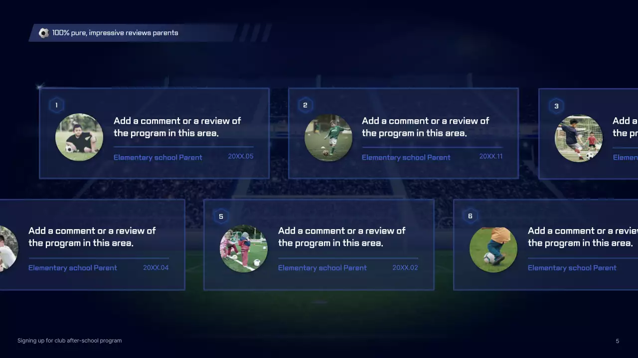 Bài thuyết trình quảng cáo bóng đá hiện đại màu xanh