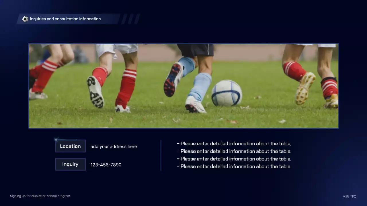 Bài thuyết trình quảng cáo bóng đá hiện đại màu xanh