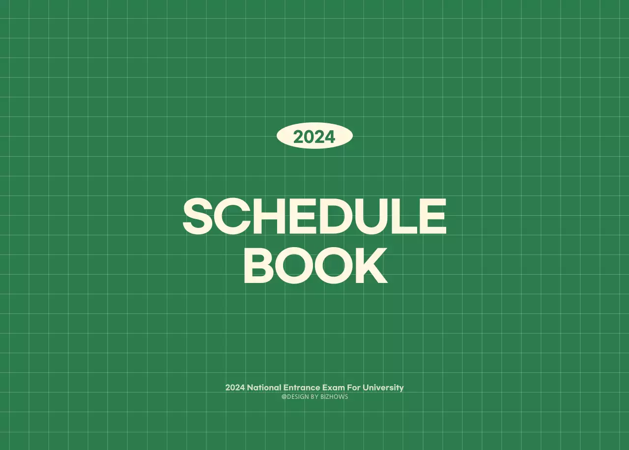 SAT D-Day notepad concept wall calendar in green and light yellow