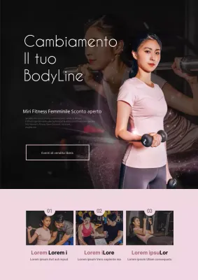 Promuovere l'inaugurazione di una palestra per sole donne con una foto rosa di una donna che si allena.