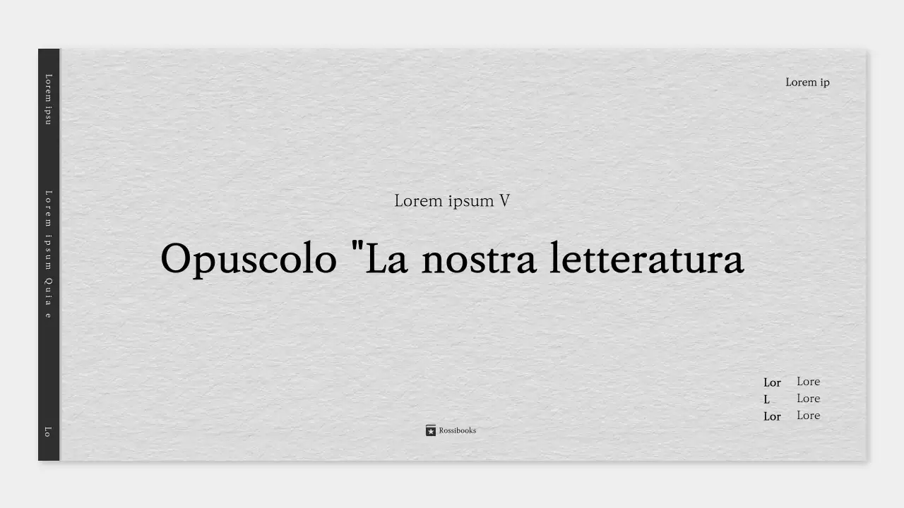 Un semplice prospetto letterario in grigio e nero