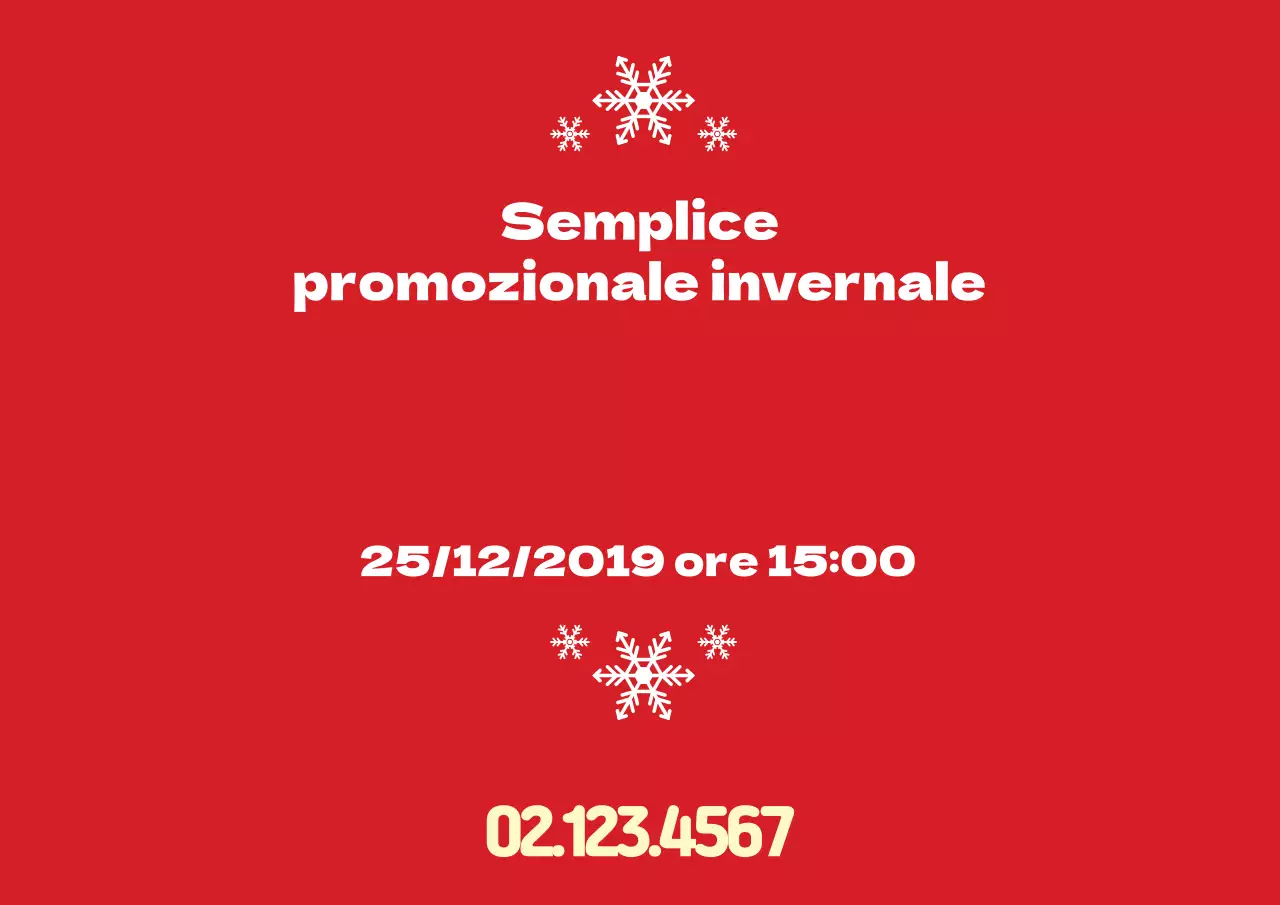 Semplice manifesto stradale promozionale invernale rosso