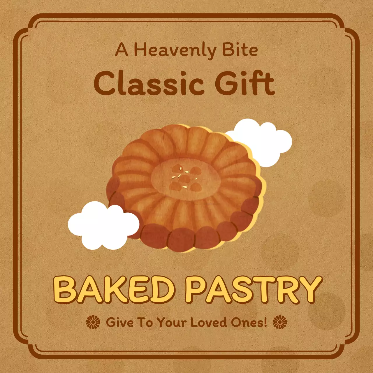 Brown Vintage Pastry Advertisement Social Media Post
