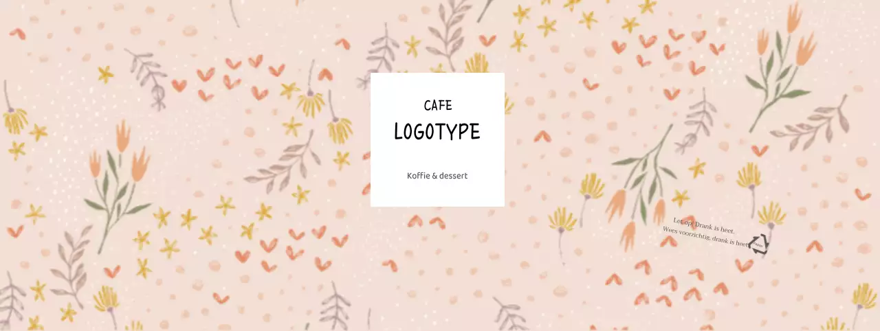 Beige geïllustreerd bloemenpatroon